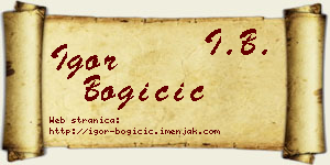 Igor Bogičić vizit kartica